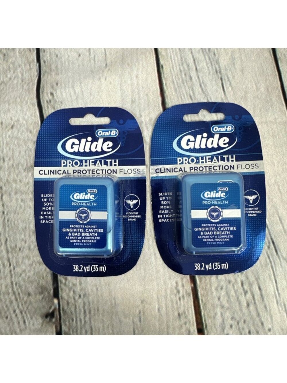 2 OLD VERSION Oral-B Glide PRO HEALTH ADVANCED Floss Fresh Mint 38.2 yd each NEW
